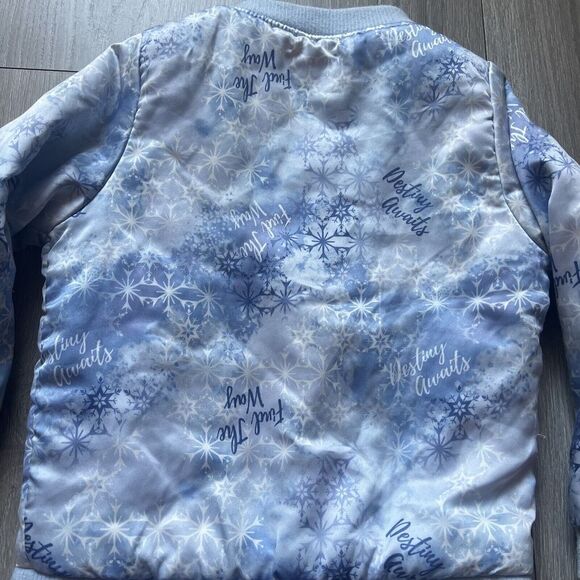 Disney Frozen Outfit Set Blue Coat Jacket + Tutu Skirt Silver Glitter 5-6T - Picture 9 of 13